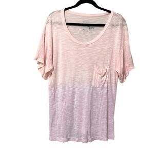 Blue Life Pink & Purple Ombré Pocket Tee Short Sleeve Knot Back Womens S Beachy